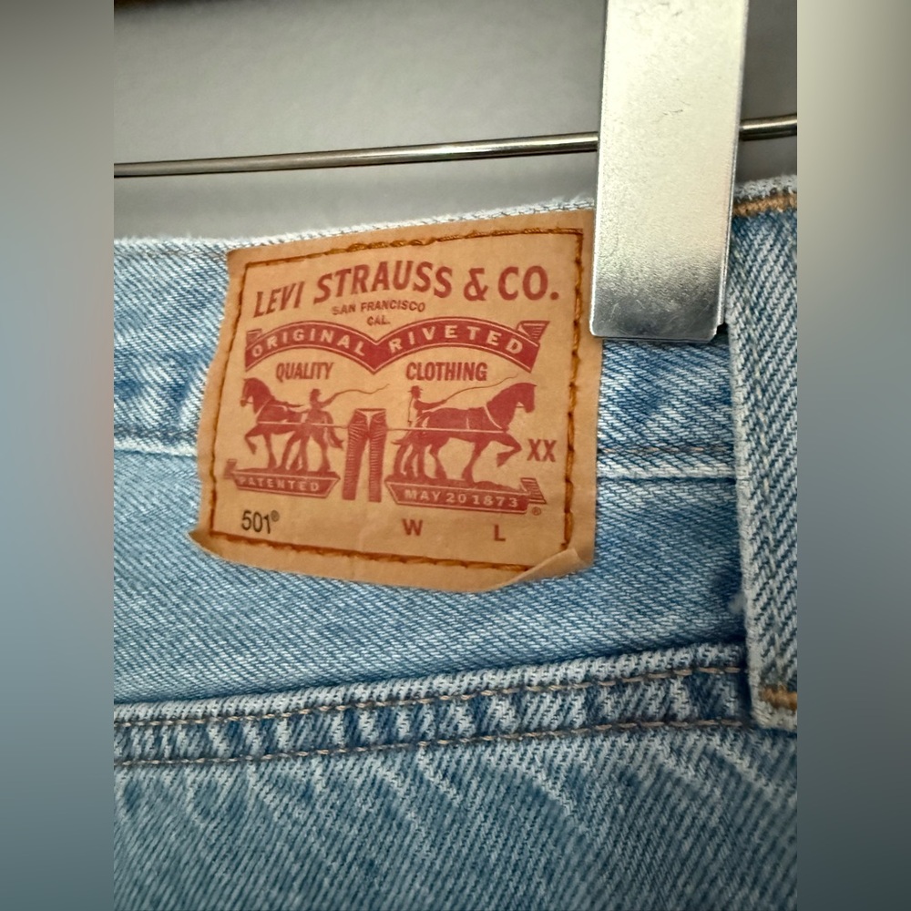 Levi's 501 Patchwork Flower High Rise Straight Le… - image 10